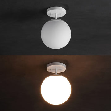 Marcel Bistro 7.75" Bohemian Farmhouse Iron/Frosted Glass LED Semi Flush Mount